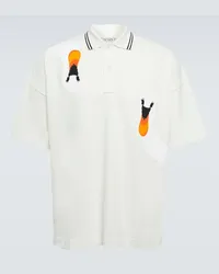 J.W.Anderson Polo in cotone con stampa Bianco