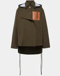 Loewe Parka Anagram in gabardine di cotone Verde