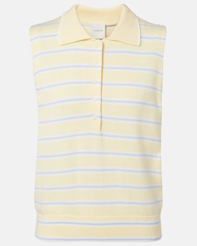 Varley Polo Rue in misto cotone a righe Giallo