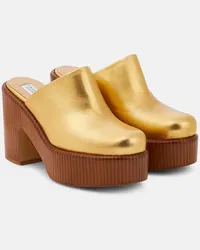 Gabriela Hearst Mules in pelle metallizzata con plateau Oro