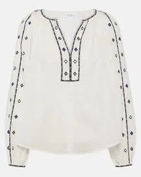 Velvet Blusa Tina in cotone con ricamo Bianco