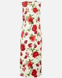 Carolina Herrera New York Abito midi in misto cotone con stampa Multicolore