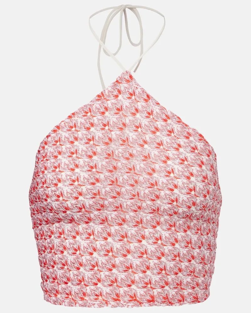 Missoni Top cropped in pizzo con lamÃ Rosso