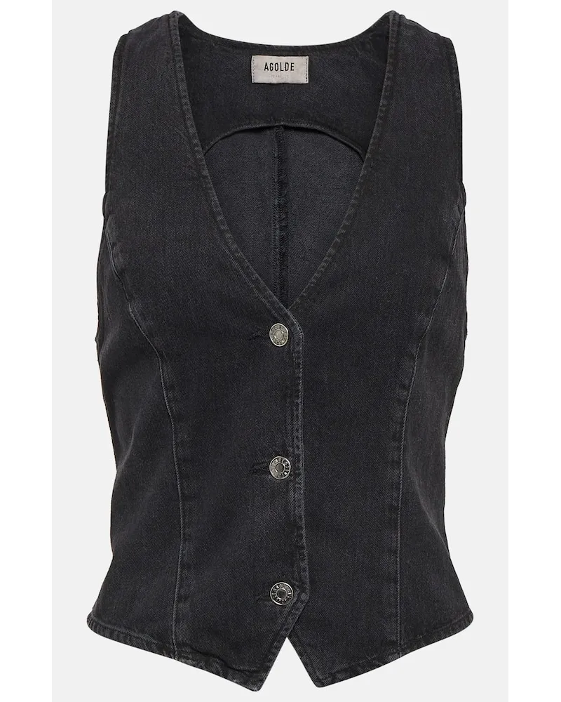 AGOLDE Gilet di jeans Heller Nero