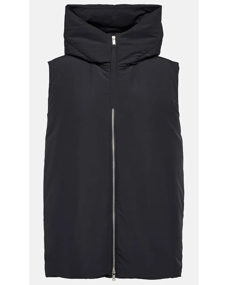 Jil Sander Piumino oversize senza maniche con cappuccio Nero