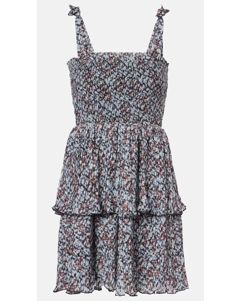 Ganni Abito corto in georgette con stampa floreale Multicolore