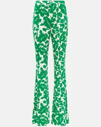 Diane von Furstenberg Pantaloni flared Brooklyn con stampa Verde