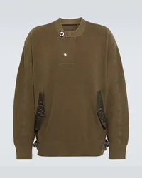 Sacai Pullover in misto cotone a coste Beige