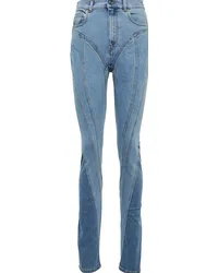 Thierry Mugler Jeans skinny a vita alta Blu