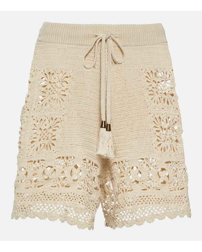 Zimmermann Shorts Chintz in crochet Neutro