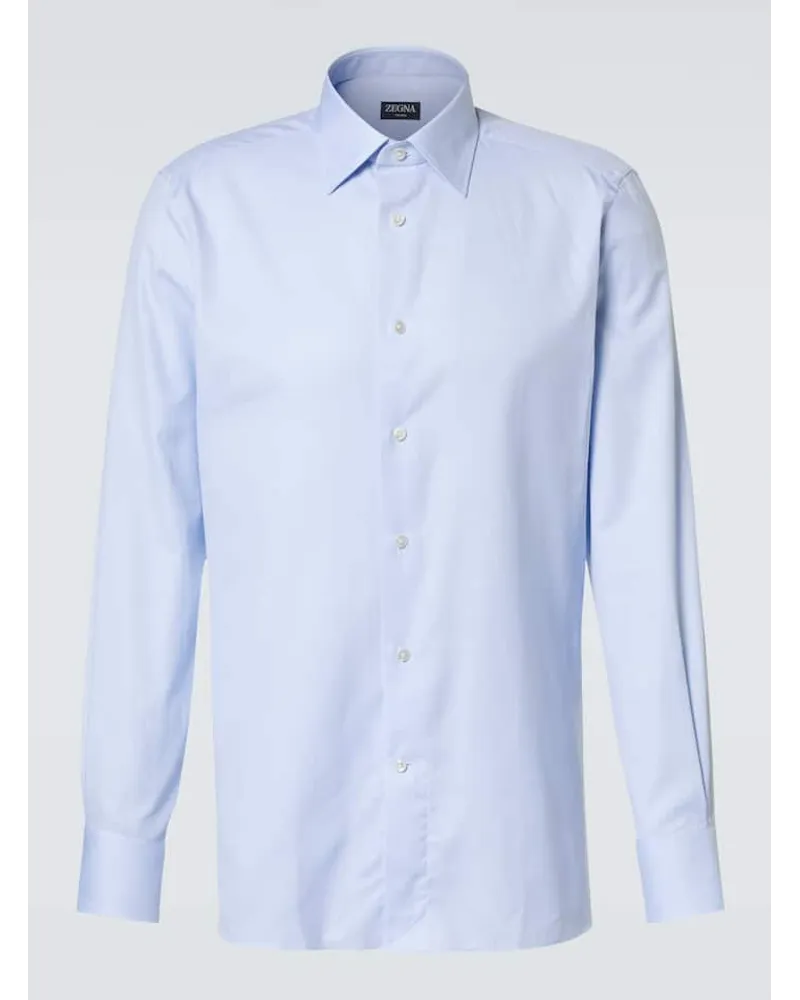 Ermenegildo Zegna Camicia Oxford Trofeo in cotone Blu