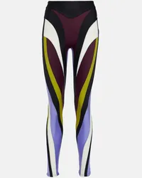 Thierry Mugler Leggings a vita alta Multicolore