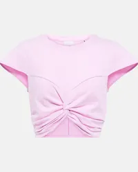 Isabel Marant Top cropped Zineae in jersey di cotone Rosa