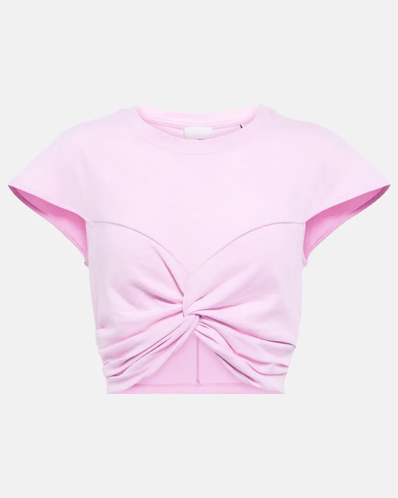 Isabel Marant Top cropped Zineae in jersey di cotone Rosa