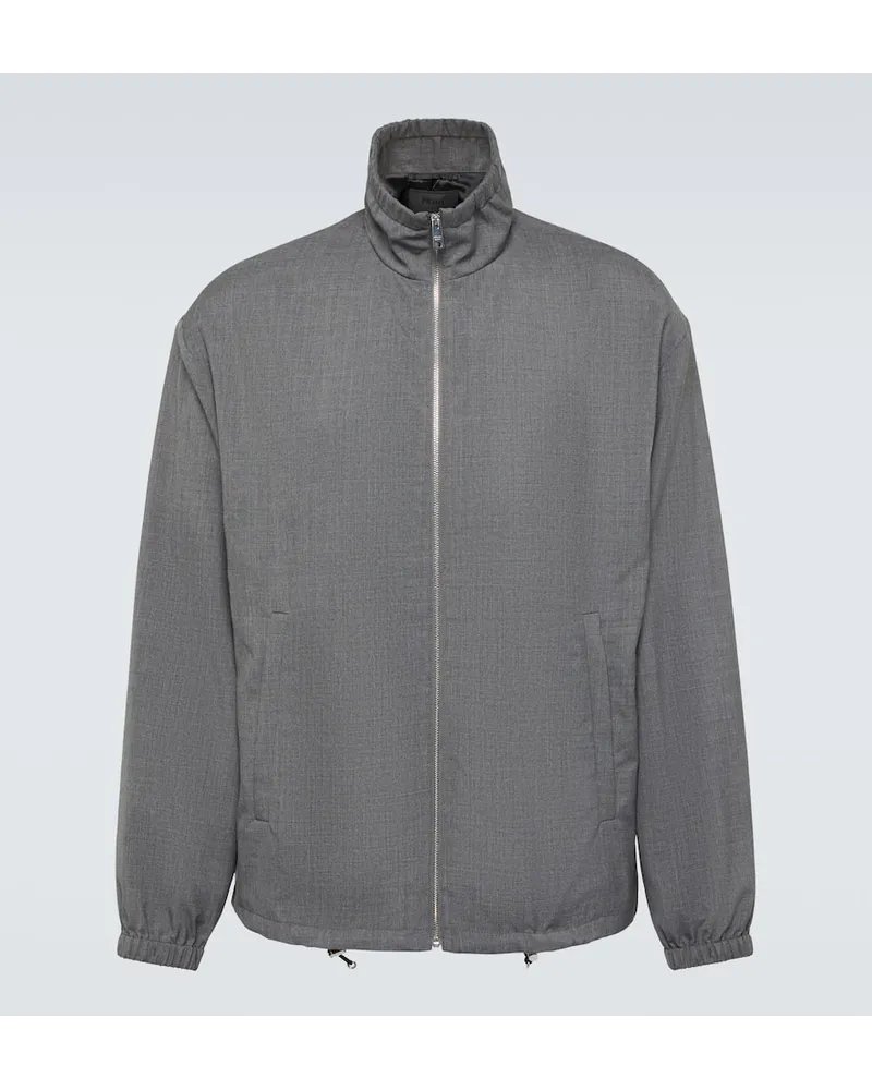 Prada Giacca blouson in lana vergine Grigio