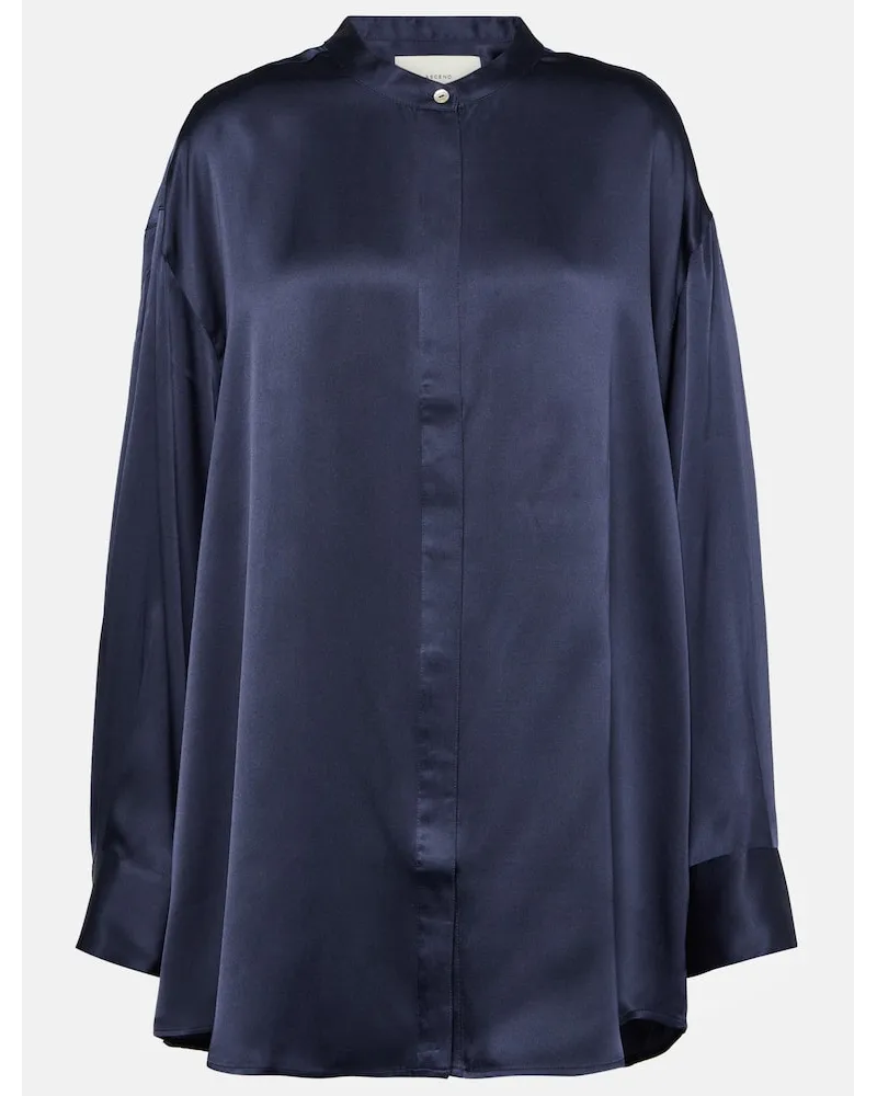ASCENO Camicia Mia in seta Blu
