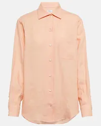 Loro Piana Camicia Neo André in lino Rosa