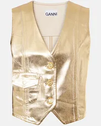 Ganni Gilet di jeans Oro