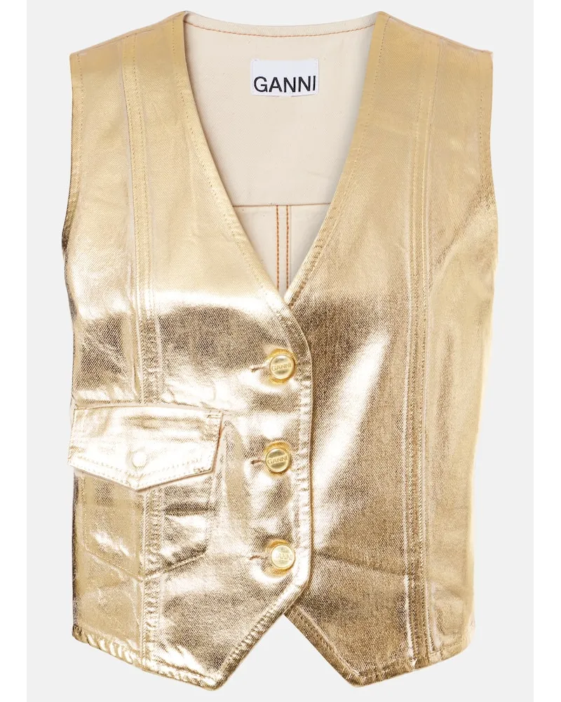 Ganni Gilet di jeans Oro