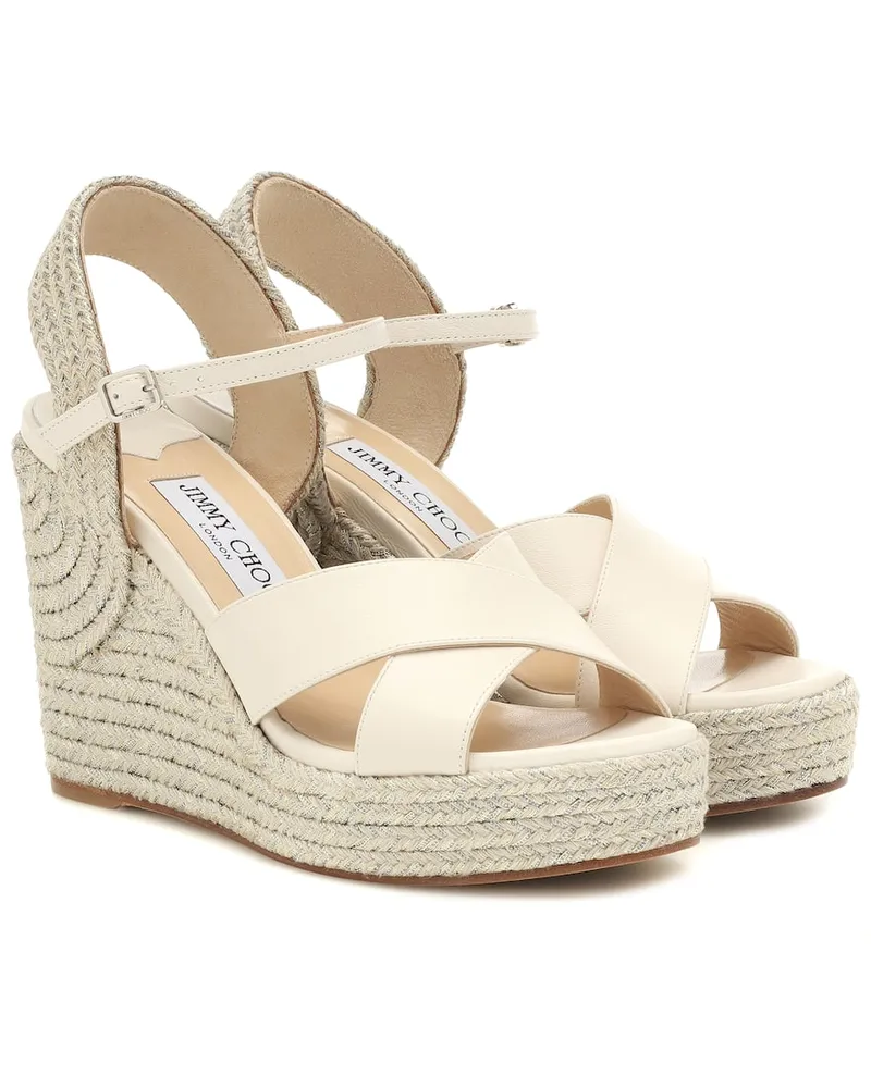 Jimmy Choo Sandali espadrillas Dellena 100 in pelle Neutro