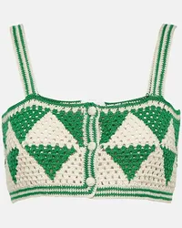 Anna Kosturova Top cropped Maija in crochet Verde