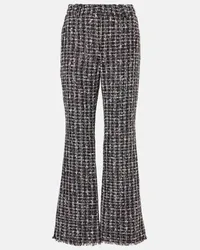 Balmain Pantaloni flared in tweed Nero