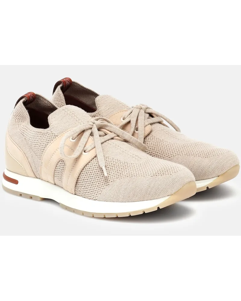 Loro Piana Sneakers 360 Flexy Walk in maglia di lana Beige