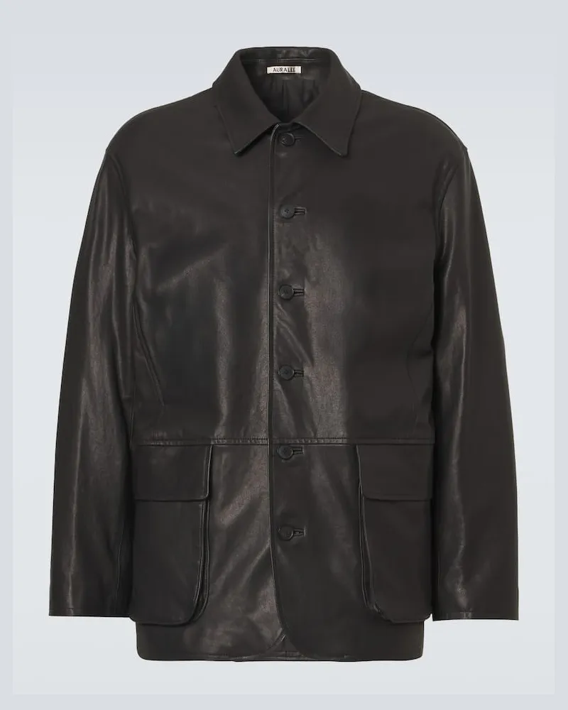 AURALEE Giacca blouson in pelle Nero