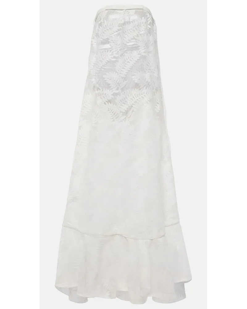 Adriana Degreas Abito lungo in jacquard Bianco