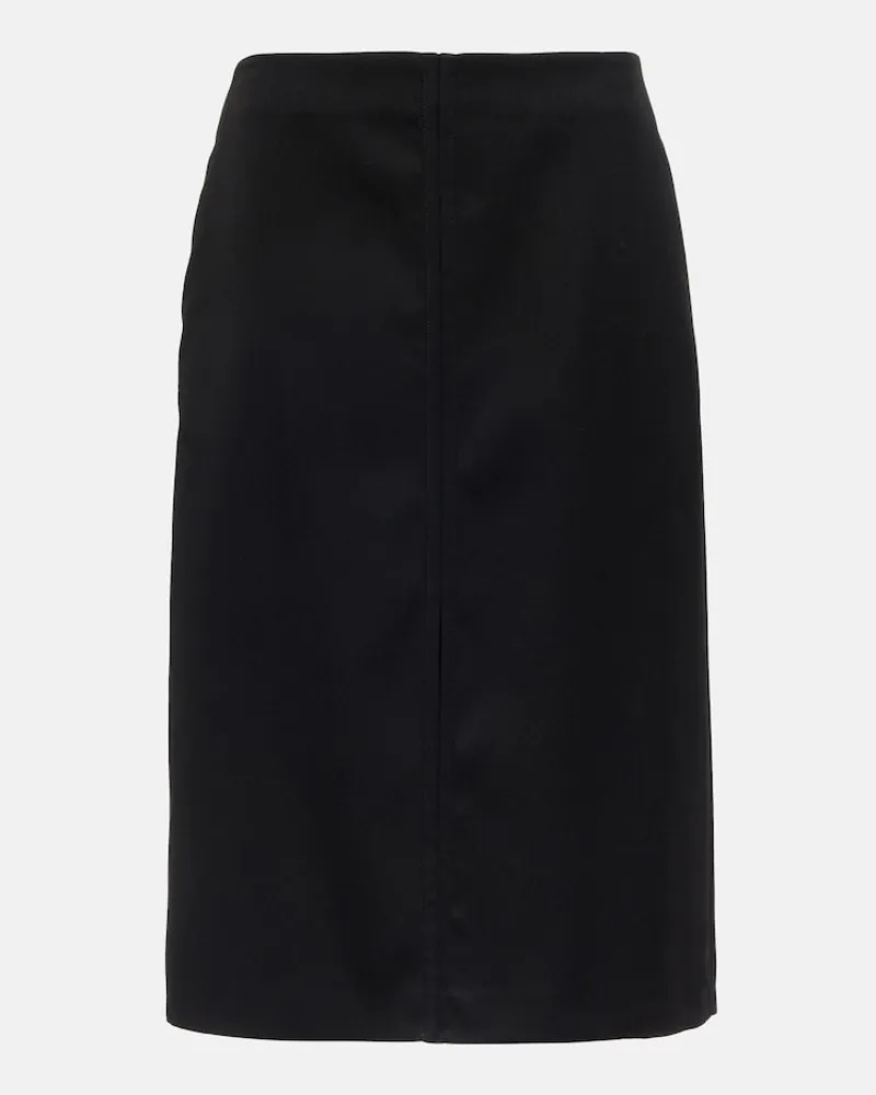 Jil Sander Gonna midi in lana vergine Nero