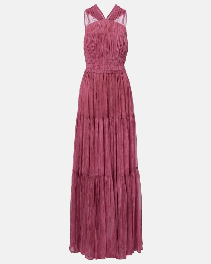 Ulla Johnson Abito lungo Freesia in chiffon di seta Rosa