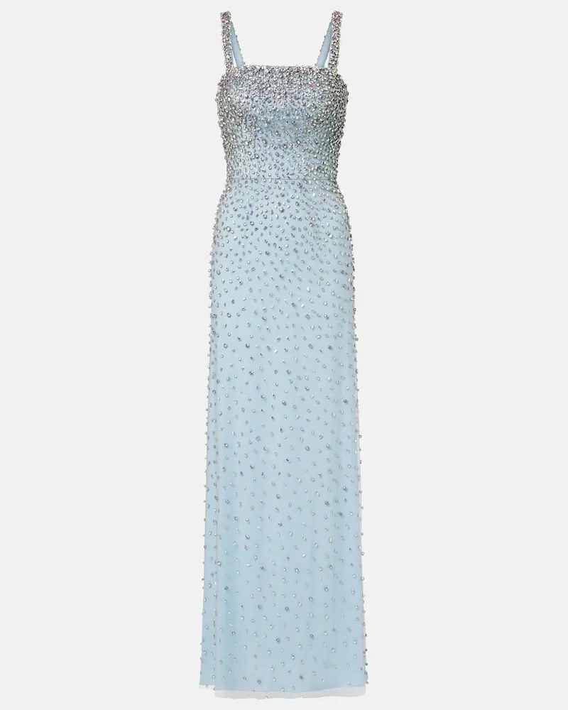 Jenny Packham Abito lungo Cherry Blu