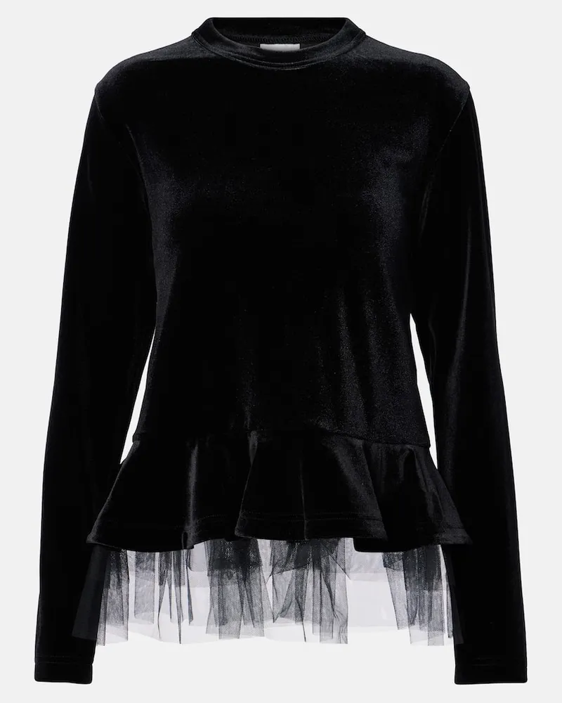 Noir Kei Ninomiya Top a pieghe Nero