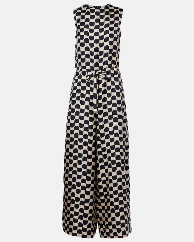 Max Mara Jumpsuit Ronchi in seta con stampa Blu