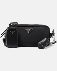 Prada Borsa a spalla in Re-Nylon e pelle Nero