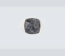 Anello Cushion Larvikite in argento sterling