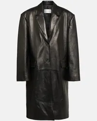 Magda Butrym Cappotto oversize in pelle Nero