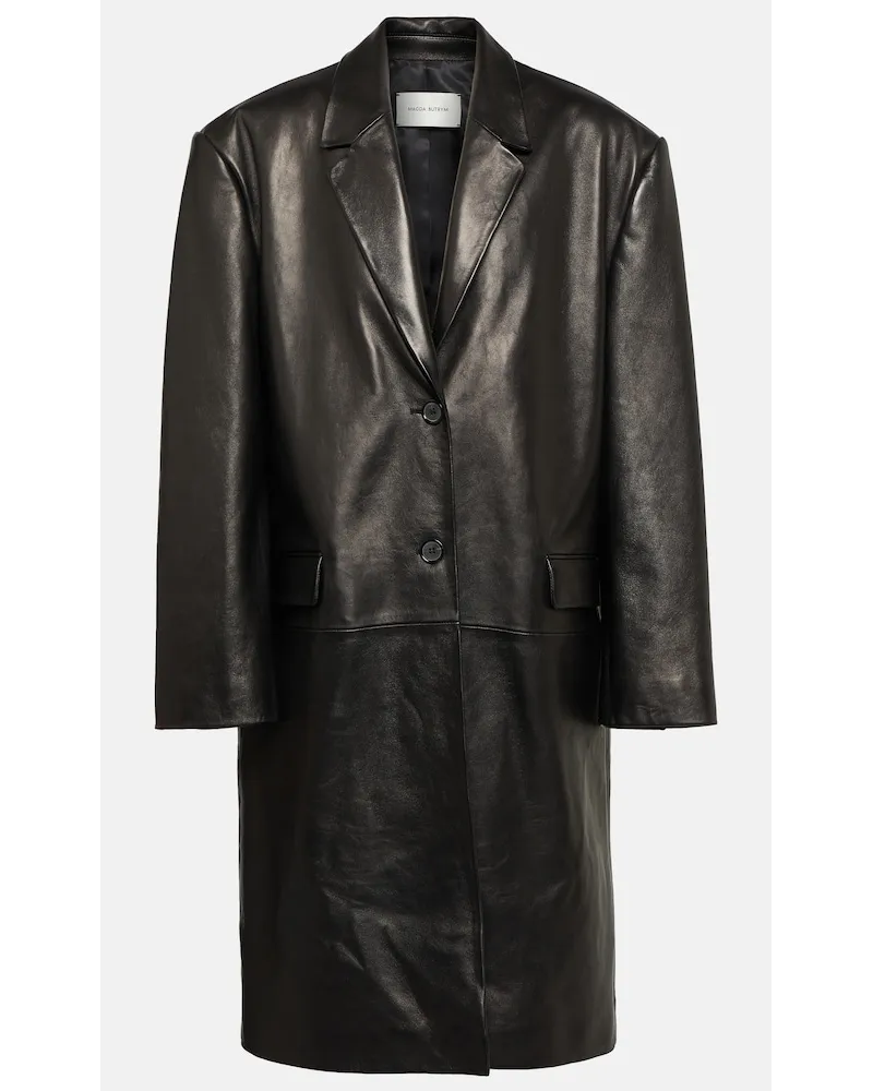 Magda Butrym Cappotto oversize in pelle Nero