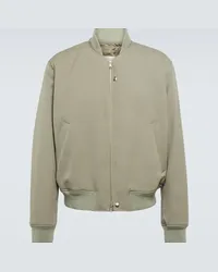 Jil Sander Bomber in gabardine di lana Grigio