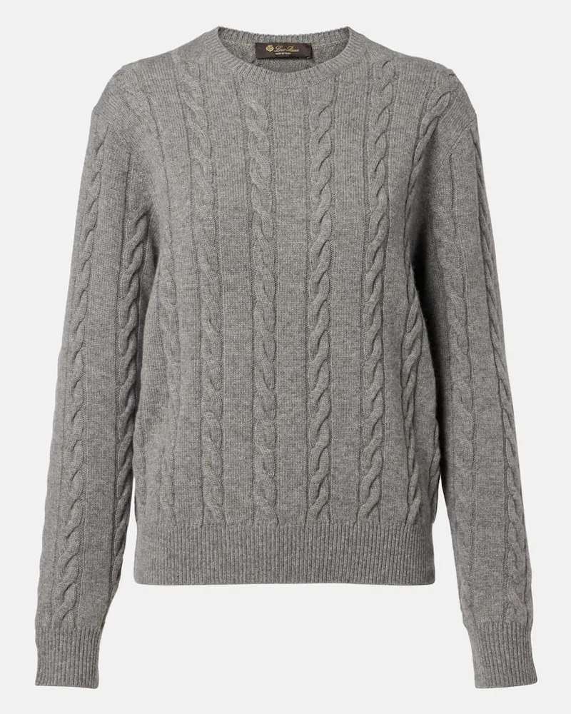 Loro Piana Pullover Cedar in cashmere a trecce Grigio