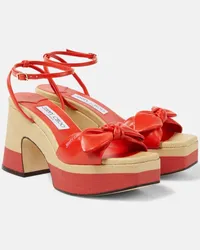 Jimmy Choo Sandali Ricia 95 in pelle con plateau Rosso