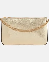 Christian Louboutin Clutch Loubila in pelle metallizzata Oro