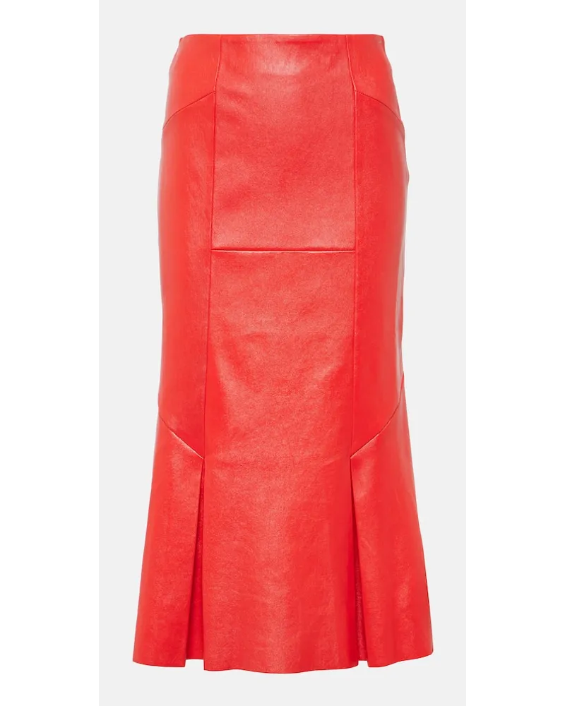 Stouls Gonna midi Lola in pelle Rosso