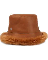 Loro Piana Cappello da pescatore reversibile in shearling Marrone