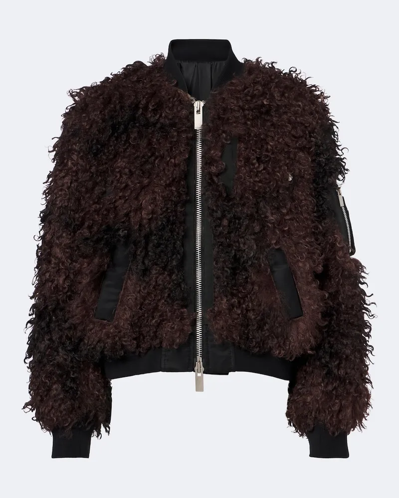 Sacai Giacca bomber oversize Marrone