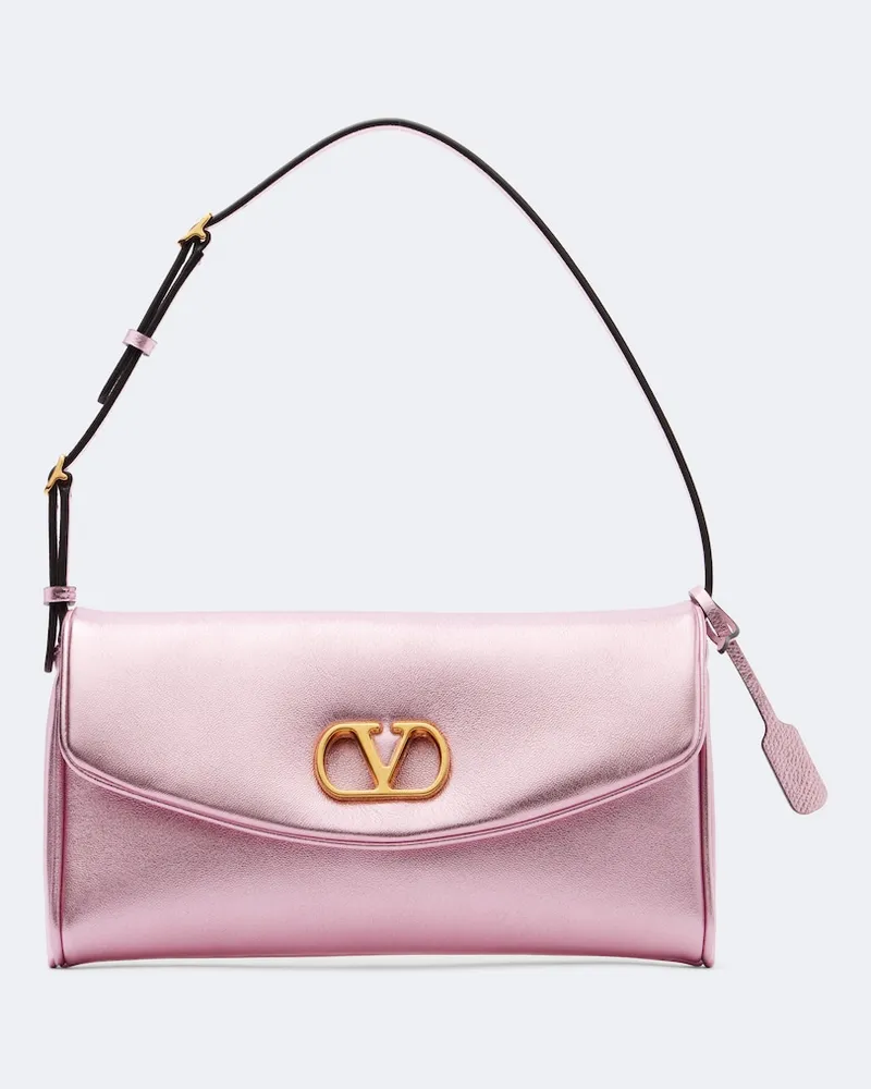 Valentino Garavani Borsa a spalla DeVain Small in pelle Rosa
