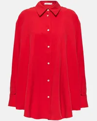 The Row Camicia Andra in seta Rosso