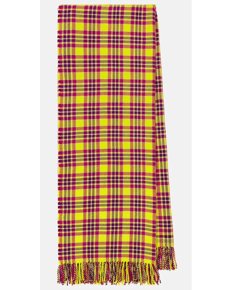 Etro Sciarpa in lana vergine a quadri Multicolore
