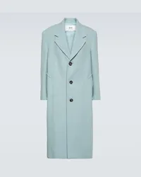 AMI Paris Cappotto oversize in misto lana Blu