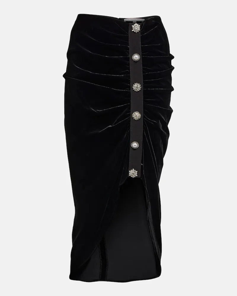 Veronica Beard Gonna midi Ari in velluto Nero